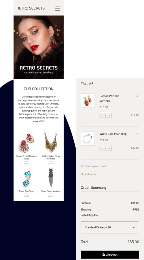 retro secrets mobile screenshot